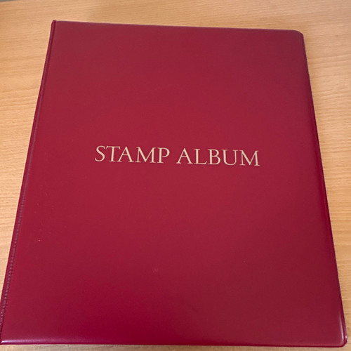 Whs burgundy stamp album - stamp,
