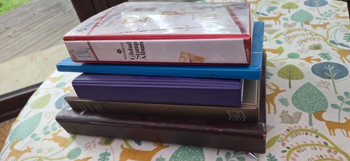 Stamp albums with stamps